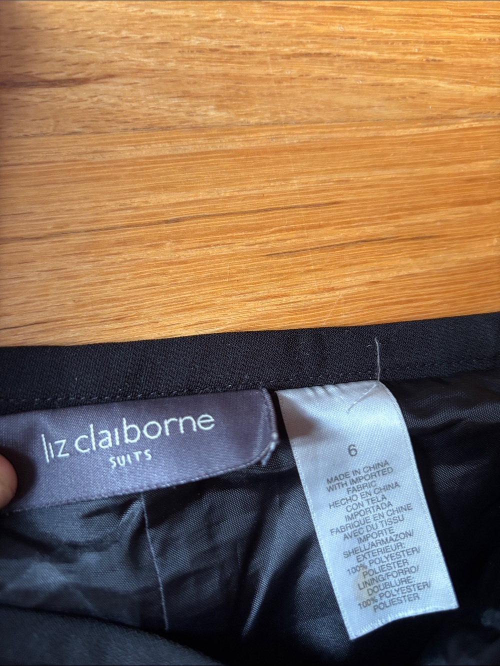 Liz Claiborne Black Straight-Leg Trousers - Picture 2 of 3